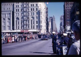 Image of the Kennedy motorcade on Main Street