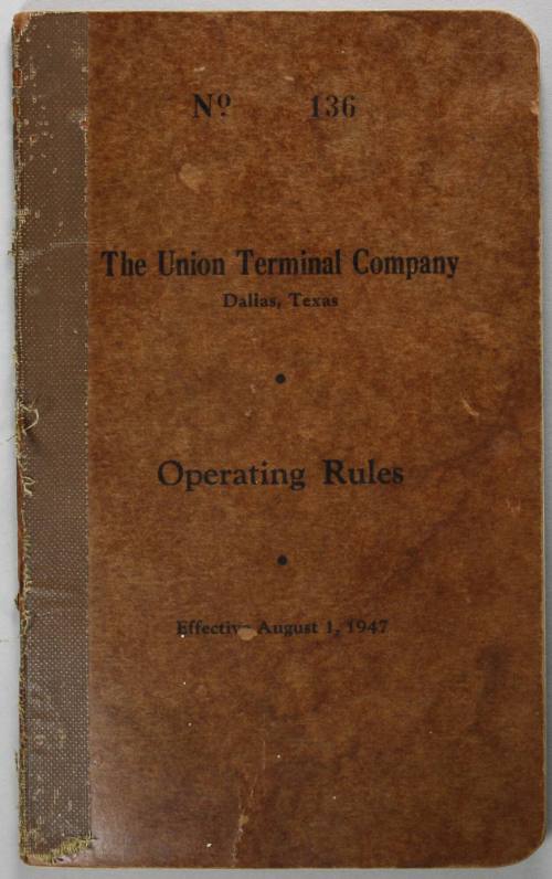 The Union Terminal Company Operating Rules booklet