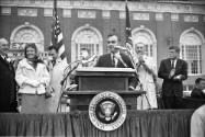 Image of Congressman Jim Wright introducing Lyndon B. Johnson