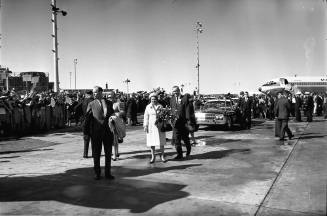 Image of Lyndon B. Johnson and Lady Bird Johnson at Love Field