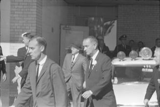 Image of Lyndon B. Johnson leaving Parkland Hospital
