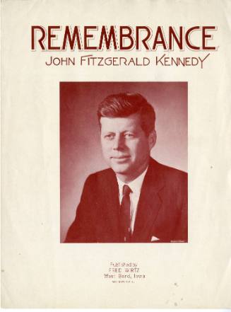 Sheet music titled "Remembrance: John Fitzgerald Kennedy"