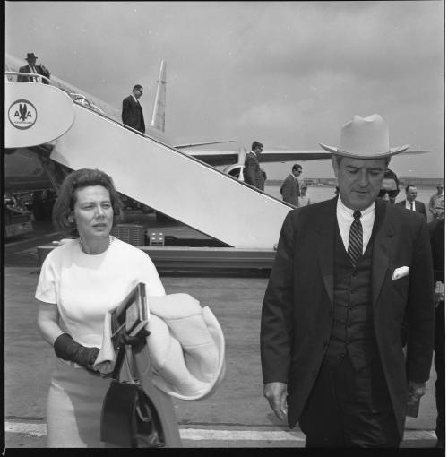 Image of Texas Governor John Connally and his wife Nellie at Love Field