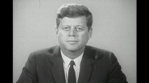 16mm public service announcement of President Kennedy urging citizens to vote