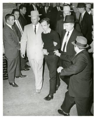 Photo of Lee Harvey Oswald moments before he was shot by Jack Ruby