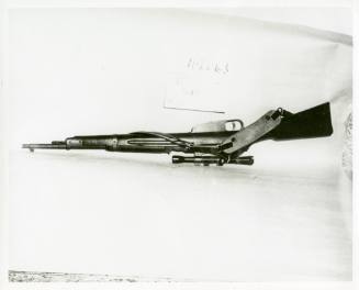Photo of the Mannlicher-Carcano rifle at Dallas Police Headquarters