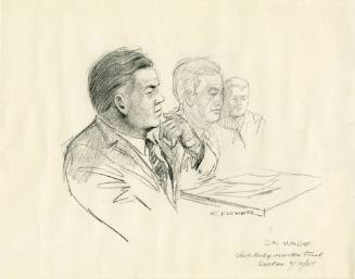 Courtroom sketch of District Attorney Henry Wade dated March 10, 1964