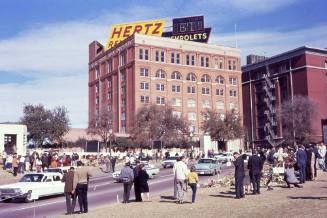 Image of Dealey Plaza looking toward the Texas School Book Depository building