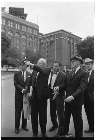 Image of Warren Commission members and staff in Dealey Plaza