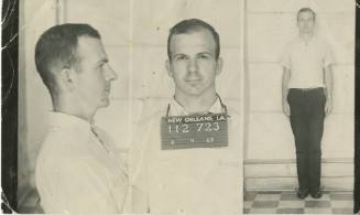 Booking photo of Lee Harvey Oswald taken by the New Orleans Police Department