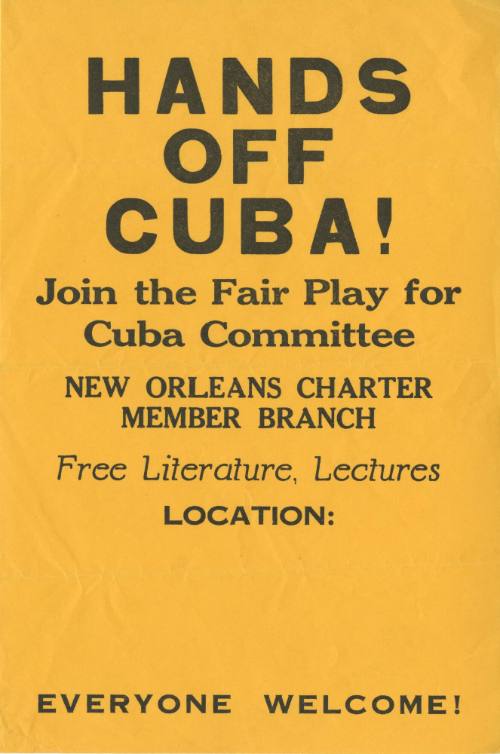 "Hands Off Cuba!" handbill