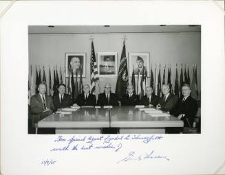 Photograph of the Warren Commission signed by Judge Earl Warren