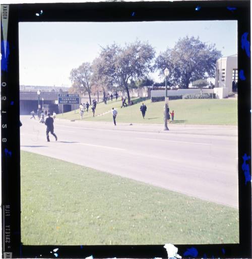 Color slide transparency of the grassy knoll after shots were fired - Towner 3