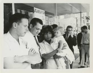 Photograph taken during a June 1964 civil rights protest in Dallas