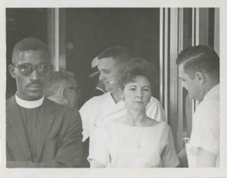 Photograph of people at a 1964 civil rights protest in Dallas