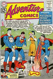 Adventure Comics book featuring "Bizarro" supermen
