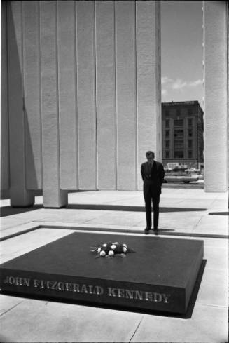 Image of Senator Muskie at the John F. Kennedy Memorial in Dallas
