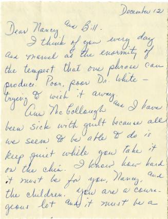 Letter to Reverend William A. Holmes from Carol Tagg