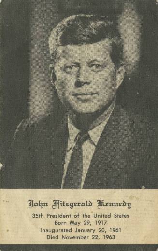 Prayer card for John Fitzgerald Kennedy