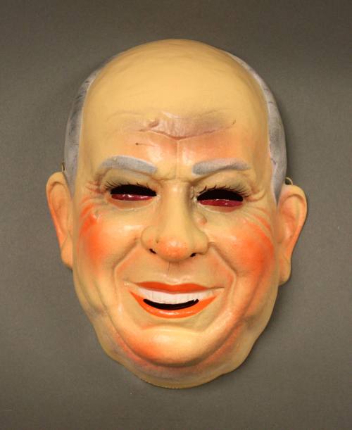 Plastic Halloween mask in the shape of a caricature of Nikita Khrushchev
