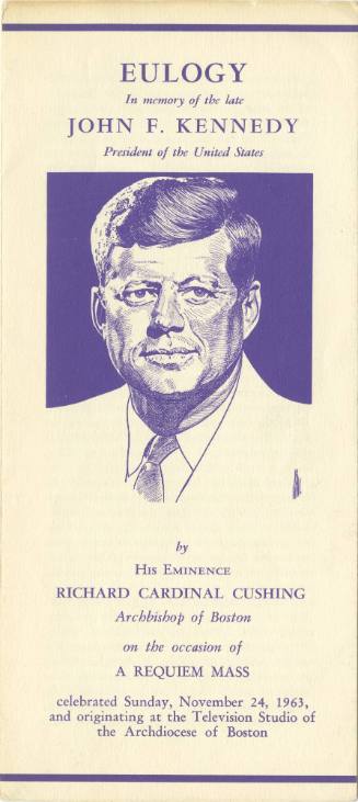 Pamphlet of the text of Archbishop Cushing's eulogy to President John F. Kennedy