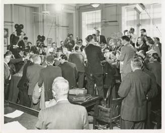 Photograph of world press covering the Jack Ruby trial