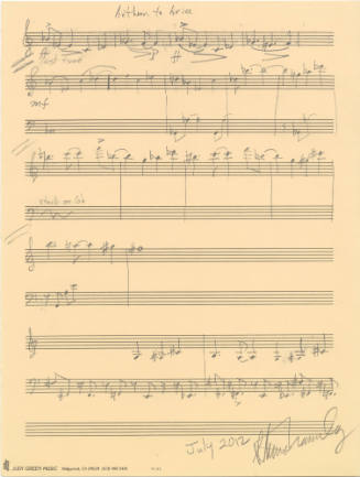 Handwritten sheet music for "One Red Rose" composed by Steven Mackey