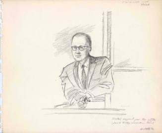 Courtroom sketch Lt. Col. Bringer at Jack Ruby trial dated March 11, 1964