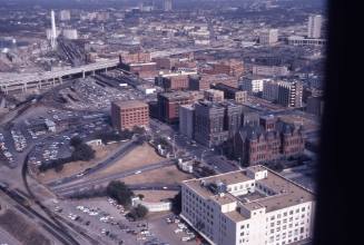 Image of view from Reunion Tower showing Dealey Plaza