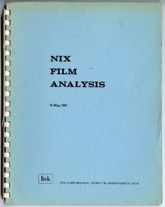 "Nix Film Analysis" by Itek Corporation