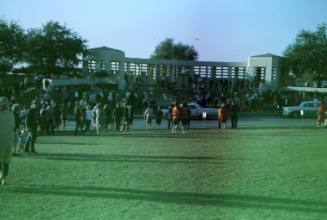 Image of crowds in Dealey Plaza after the assassination, Slide #4
