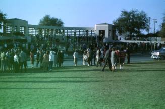 Image of crowds in Dealey Plaza after the assassination, Slide #5