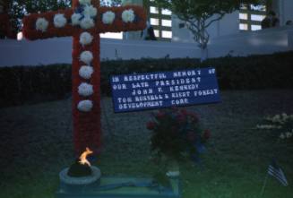 Image of tribute in Dealey Plaza after the assassination, Slide #13