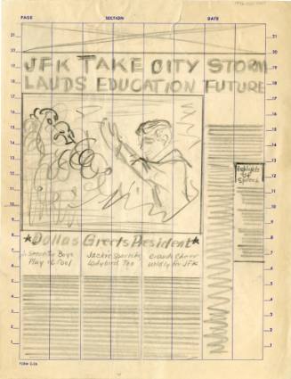 Dallas Times Herald front page mock-up from November 22, 1963