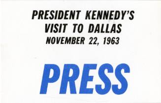 Vivian Castleberry's press pass from November 22, 1963