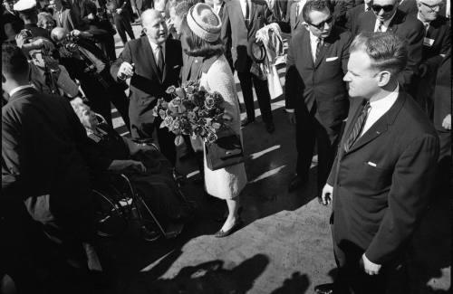 Image of the Kennedys at Love Field with Annie Dunbar