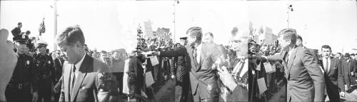 Images of President Kennedy greeting the crowd at Love Field