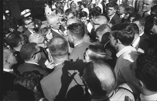 Image of press interviews outside of Parkland Hospital