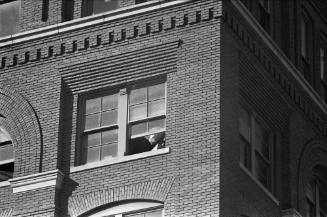 Image of Dallas Police Detective Robert L. Studebaker in sniper's perch