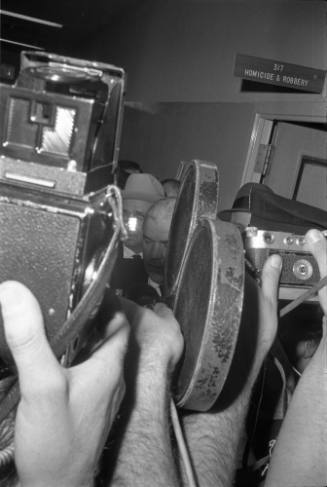 Image of cameras in the hallway at Dallas Police Department headquarters