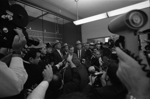 Image of Lee Harvey Oswald during the midnight press showing