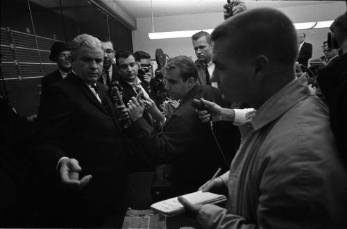 Image of Dallas County District Attorney Henry Wade's press conference