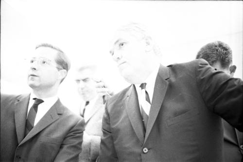 Image of Dallas County Criminal District Attorney Henry Wade with reporters