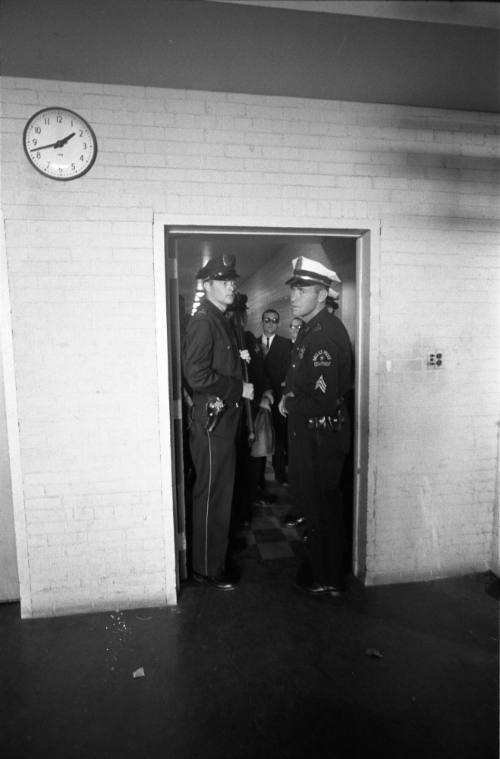 Image of Dallas Police officers at Parkland after the death of Lee Harvey Oswald