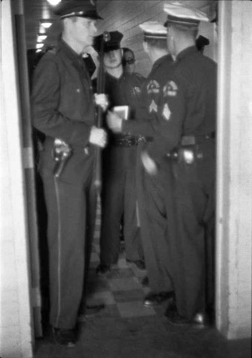 Image of Dallas Police officers at Parkland Hospital on November 24, 1963