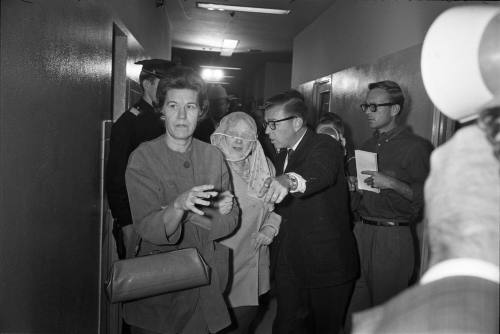Image of Jack Ruby's sister Eva Grant at Dallas Police headquarters