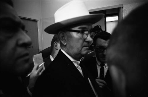 Image of Tom Howard speaking to reporters at the Dallas Police Department