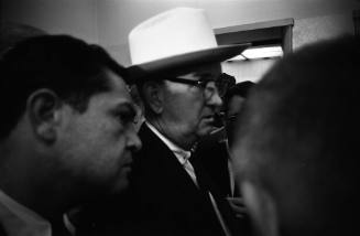 Image of Tom Howard speaking to reporters at the Dallas Police Department
