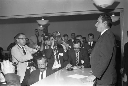 Image of Malcolm Kilduff announcing the president's death