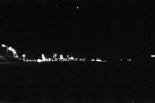 Image of the Dallas skyline on the night of November 22, 1963
